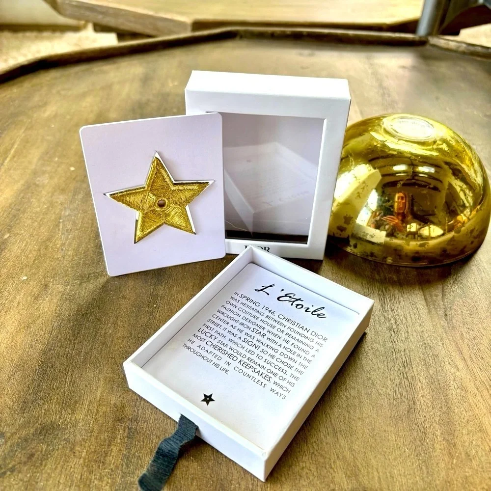 DIOR BEAUTY  Gold Embroidered Dior Star Pin